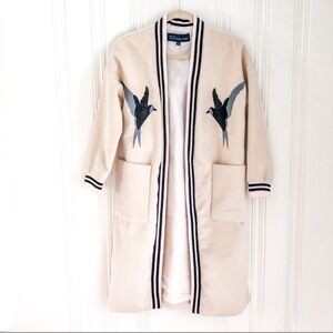 🕊️Women's cream embroidered mohair long coat